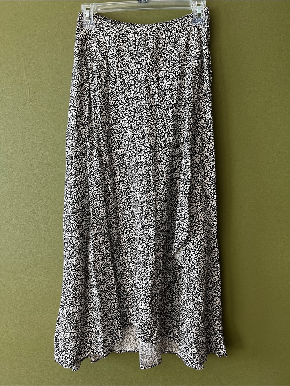 Japna Maxi Wrap Black and White Floral Skirt